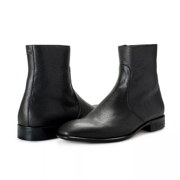 Roberto Cavalli Ankle Boots Shoes Men\'s Off Black Textured Leather sz 7-12 main image 7